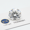 1.04 Carat round shape Lab Grown Diamond (CVD) - D VVS2 IGI Certified